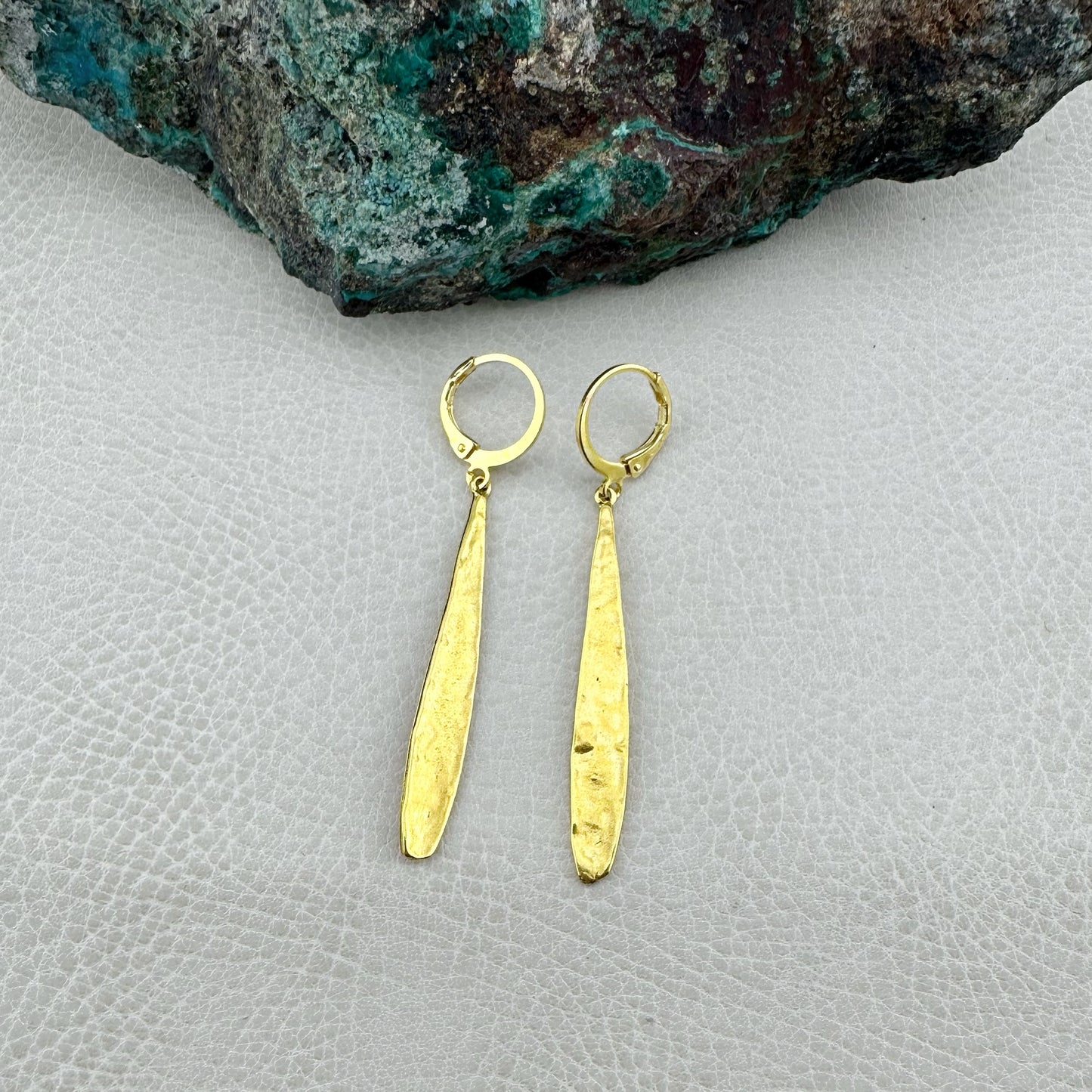 Luna Tear Brass Earrings