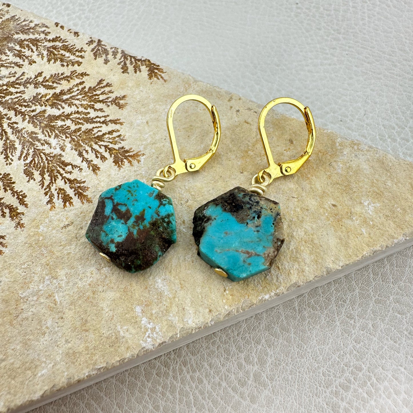 Chrysocolla Hexagon Drop